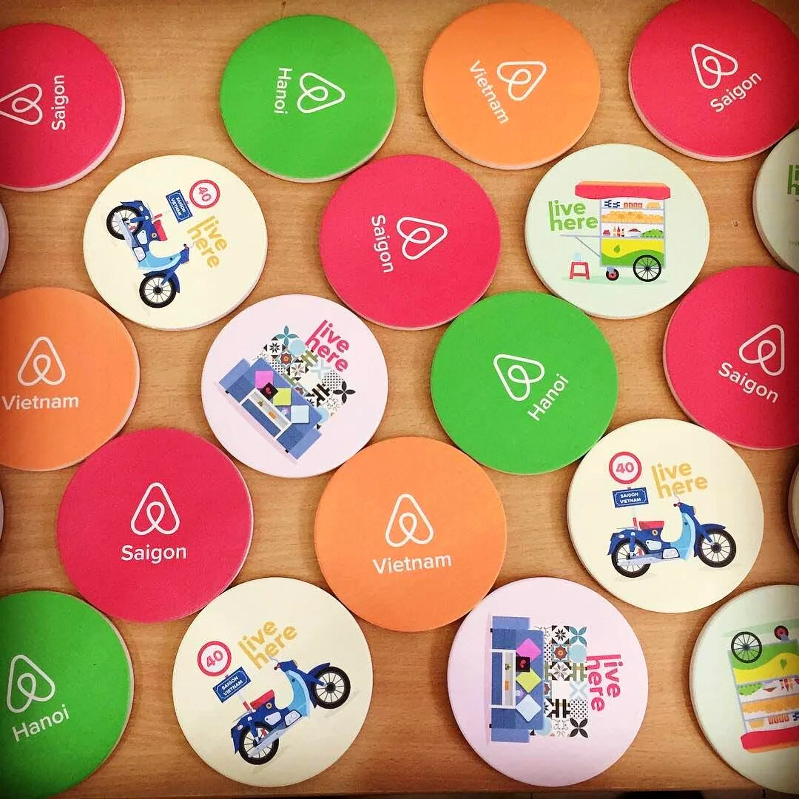 UV printed drink coasters for Airbnb